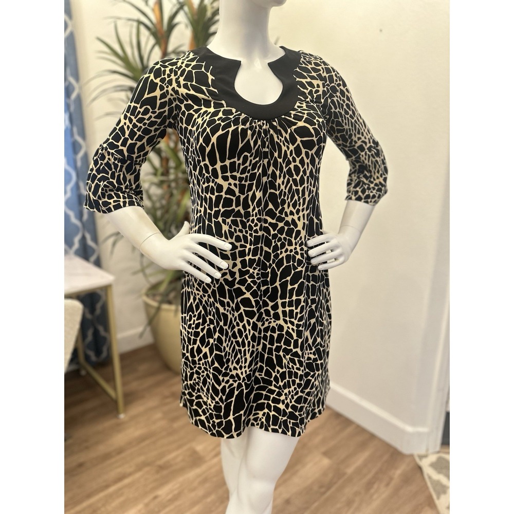 Enfocus Studio Career Dress Women Sz 6/8 Shift Sheath Midi Stretch Fitted Office